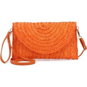Straw Clutch Purse Bags for Women Summer Beach Purse Woven Straw Shoulder Bags